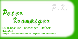 peter krompiger business card